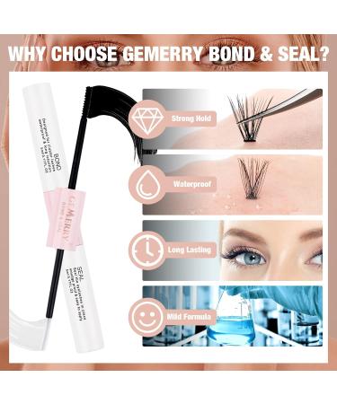 GEMERRY Individual Eyelash Kit 120Pcs D Curl 8-16mm with Lash Bond, Seal, and Applicator - DIY Cluster Extension Kit for Home Use - Buy Online on GoSupps.com