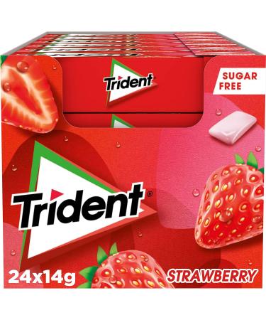 Trident Strawberry sugarfree Dragees Gum 24 paquets - Buy Online on GoSupps.com