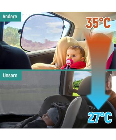 2 PCS Magnetic Car Sun Shades for Baby | One-way Perspective | Installation-free Magnetic Curtain | Rear Side Window Back Seat | 2pcs - Buy Online on GoSupps.com