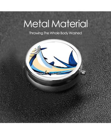 Decorative Round Pill Box - 3 Compartment Portable Travel Medicine Organizer for Vitamins and Tablets - Buy Online on GoSupps.com