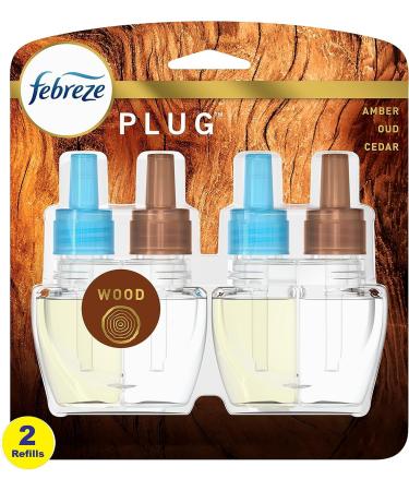 Febreze Plug with Fade Defy Technology Air Freshener - Wood - (2) of 0.87 fl oz Refills