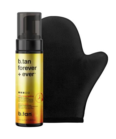 b.tan Ultra Long Lasting Self Tanner Kit | Forever Bundle - Sunless Tanner That Lasts Up to 11 Days With Self Tanning Mitt Applicator, 1 Hour Sunless Tanner, Fast Self Tan, No Fake Tan Smell, No Added Nasties, Vegan, Cruelty Free, 6.7 Fl Oz b.tan forever 