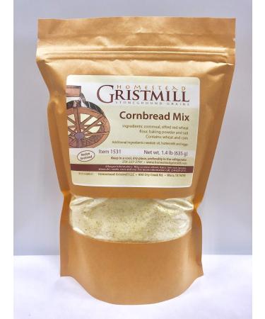 Homestead Gristmill Non-GMO Chemical-Free All-Natural Cornbread Mix (2 Pack)