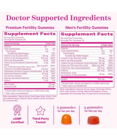 Pink Stork His and Hers Fertility Gummies Bundle - Fertility Support for Women and Fertility Support for Men - Buy Online on GoSupps.com