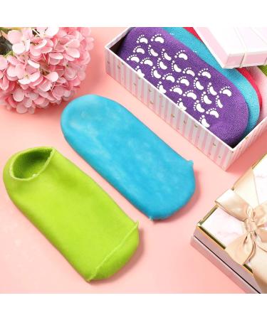 JaGely Moisturizing Gel Spa Socks for Dry Cracked Feet - 6 Pairs, Multicolored - Buy Online on GoSupps.com