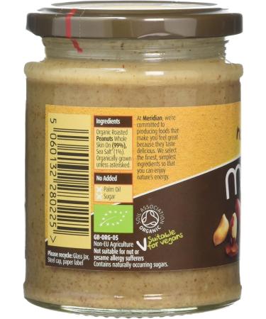 Meridian Organic Natural Smooth Peanut Butter 280g - Buy Online on GoSupps.com