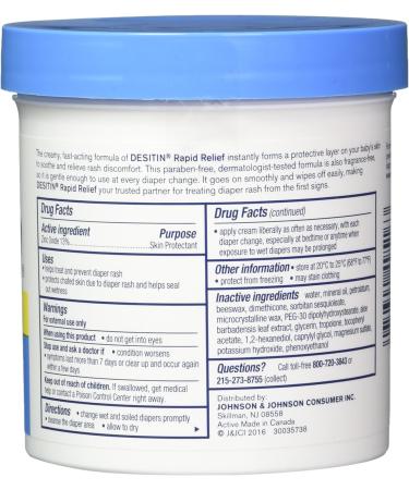 DESITIN Rapid Relief Creamy Jar 16oz - Pack of 4 | Soothing Diaper Rash Cream - Buy Online on GoSupps.com