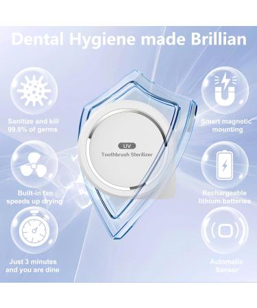 Portable Toothbrush Case Holder with Fan Drying - Rechargeable Cleaner for Electric & Manual Toothbrushes (White - Buy Online on GoSupps.com