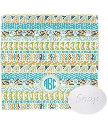 YouCustomizeIt Personalized Abstract Teal Stripes Washcloth