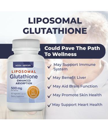 Liposomal Glutathione Capsules - Enhanced Reduced Glutathione Supplement | 60 Count for Optimal Detox & Health - Buy Online on GoSupps.com