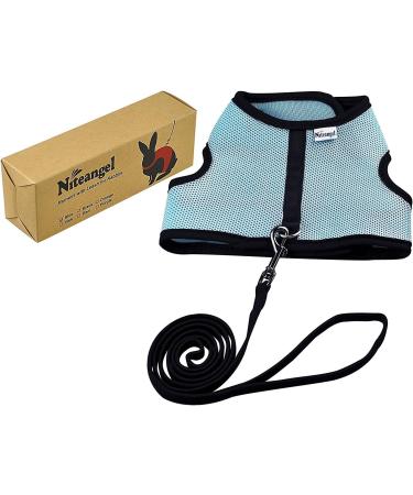 Niteangel Adjustable Soft Rabbit Harness with Elastic Leash - Large Blue | Comfortable & Safe Pet Gear for Rabbits - Buy Online on GoSupps.com