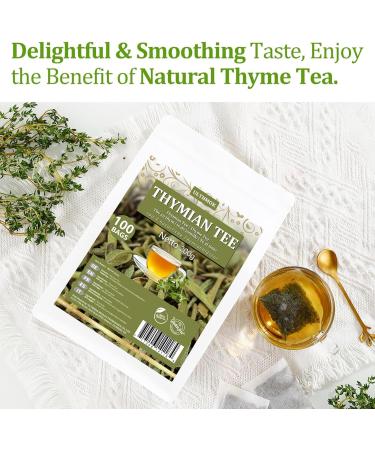  ULTHMOK Premium Thyme Leaf Tea in 100 Bags Made with 100% Pure Thyme Leaves Aids Digestion & Supports - Buy Online on GoSupps.com