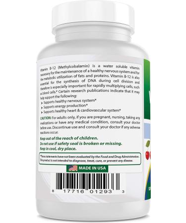Best Naturals Vitamin B12 6000 mcg 120 Tablets - Natural Vitamin B Supplement - 120 Count - Buy Online on GoSupps.com