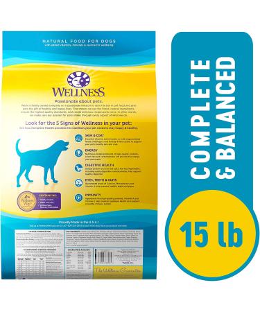 Wellness Complete Health Dry Dog Food - Grains, Real Meat | All Breeds, Adult Dogs - Whitefish & Sweet Potato, 15 lb - Buy Online on GoSupps.com