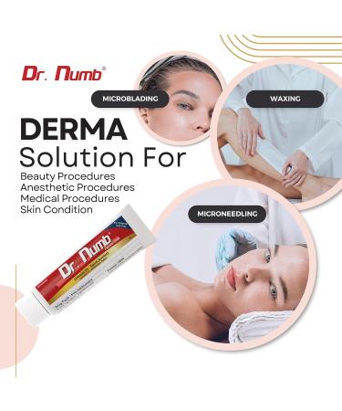 DR. NUMB 5% Lidocaine Topical Anesthetic Numbing Cream - 5g || Maximum Strength with Vitamin E for Pain Relief of Microneedling Piercing Tattoo Injection Sun Burn Hemorrhoid - Travel Size (10) - Buy Online on GoSupps.com