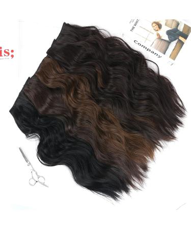 20 Inch Chestnut Brown Halos Hair Extension | Invisible Wire Hair Extensions | Long Wavy Synthetic Hair Pieces for Women - Buy Online on GoSupps.com