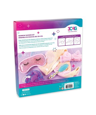 Rainbow Bright Bath Set for Teens and Girls - Shower and Spa Kit with Hair Towel Wrap, Brush, Eye Mask, Headband, and Loofah - Buy Online on GoSupps.com
