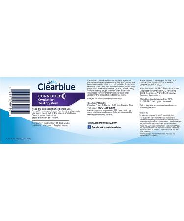 Clearblue Connected Ovulation Test System with Bluetooth Connectivity and Advanced Digital Results - 25 Tests - Buy Online on GoSupps.com