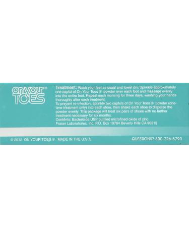 On Your Toes Foot Bactericide Powder - 6 Month Foot Odor Eliminator 21g (1 Pack) - Buy Online on GoSupps.com