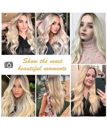 Esmee 26 Ombre Blonde Wig for Women | Long Wavy Synthetic Hair with Dark Roots | Heat Resistant & Natural Looking - Buy Online on GoSupps.com