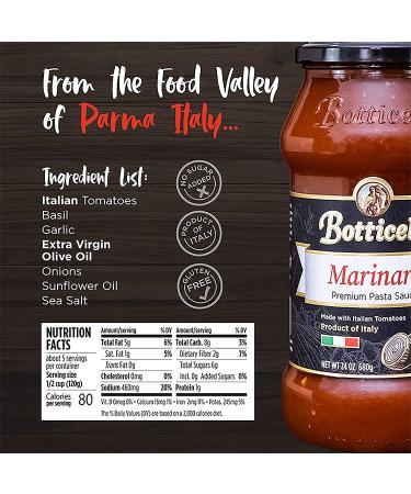 Botticelli Pasta Sauce Variety Pack - Tomato & Basil, Roasted Garlic, Marinara - 24oz (Pack of 3) | Low Carb Spaghetti, Pizza, Dip & Soup | Made with Italian Organic Tomatoes - Buy Online on GoSupps.com