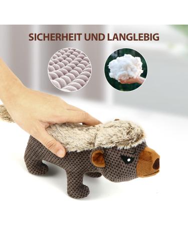 Iokheira Squeaking Dog Toys for Large Dogs | Cuddly Crinkle Toys for Puppies & Medium Dogs | Beige Brown Honeydachs - Buy Online on GoSupps.com