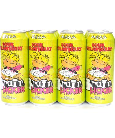 Mega Brain Licker Sour Strawberry Candy Drink American Style Soda 500ml x 12 - Buy Online on GoSupps.com
