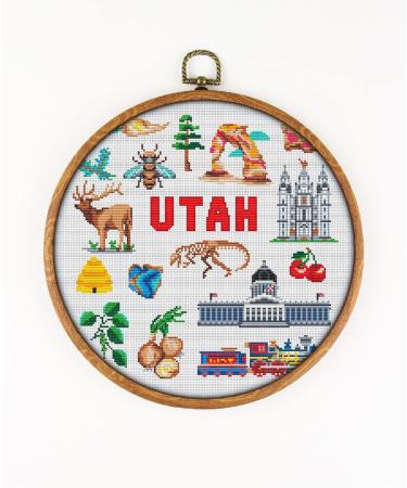 Utah Collection CS1852 Cross Stitch Kit #2 with Threads, Needles, AIDA Fabric, and Accessories - Buy Online on GoSupps.com