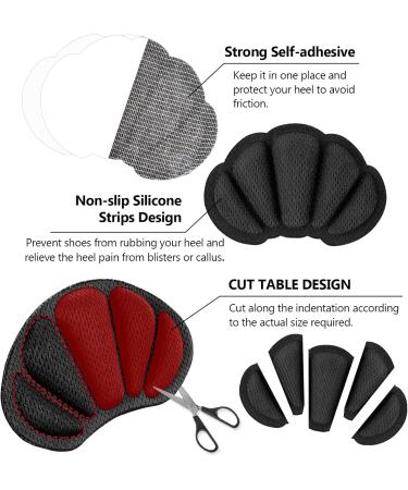 Molain Heel Cushions Inserts Heel Grips 4 Pairs Self-Adhesive Heel Pads for Loose Shoe Too Big Improved Shoe Fit and Comfort Prevent Heel Slipping Rubbing Blisters Foot Pain for Women and Men Black&nude - Buy Online on GoSupps.com