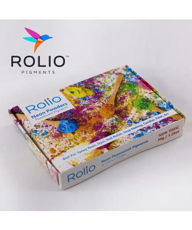 Rolio Fluorescent Powder - 120g Jars for Paint, Soap, Nail Polish, Resin, Candle, Bath Bombs, Slime - Pack of 12 - Buy Online on GoSupps.com