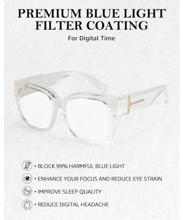 LVIOE Fit Over Blue Light Filter Glasses - Oversized Blue Light Blocking Glasses for Men & Women - Transparent LB7511 A03 - Buy Online on GoSupps.com