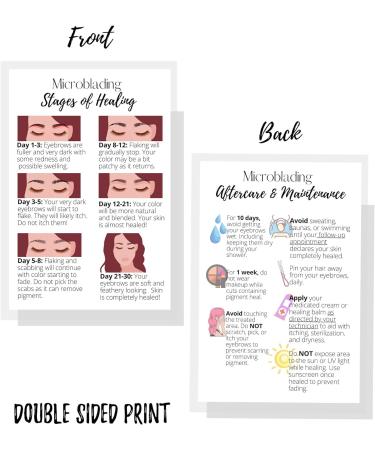 Microblading Healing & Aftercare Postcards | Pack of 30 | Double Sided 4x6 | White with Pictures - Buy Online on GoSupps.com