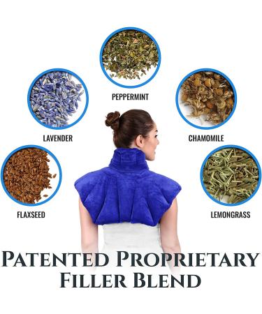 Microwavable Heating Pad for Neck and Shoulders - 5 Lb. Heavy Duty Weight - Deep Heat Therapy - Neck and Shoulder Relief - Stress and Anxiety Relief - Scented Blue - Buy Online on GoSupps.com