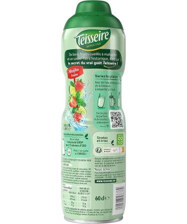 Teisseire Strawberry Mojito Flavor Syrup for Cocktail and Cocktail without Alcohol Refreshing Drink Natural Flavors Bottle 60cl - Buy Online on GoSupps.com