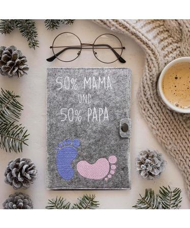 Cozy Raccoon Mutterpass Cover - Felt 50% Mom & Dad | Made in Germany | Personal Gift for Pregnant Moms | Indoor Pockets for Insurance & Ultrasound Images - Buy Online on GoSupps.com