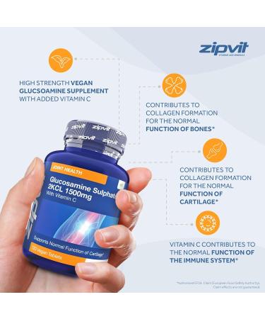 High Strength Glucosamine Sulphate 2KCl 1500mg with Vitamin C 120 Vegan Tablets - Joint Health Support - 4 Months Supply - Buy Online on GoSupps.com