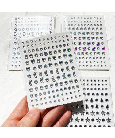 Self Adhesive Face and Body Gems - Moon, Star, Heart, Butterfly Rhinestone Decorations for DIY Makeup, Nail Art, Crafts - Buy Online on GoSupps.com