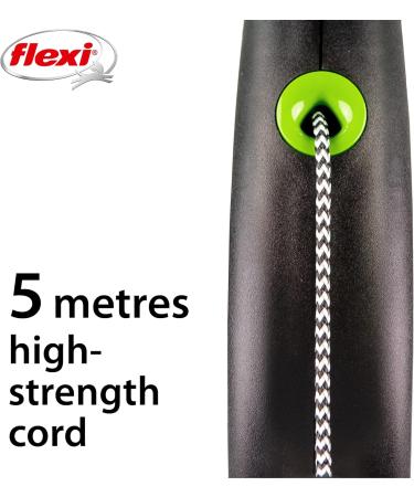 Flexi Black Design Cord Green Small 5m Retractable Dog Leash for Dogs up to 12kg - Small (5m) - Buy Online on GoSupps.com