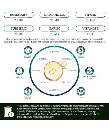 (1 Pack) Organic Oil of Oregano Liquid Drops Supplement with Thyme Turmeric Aceite de Oregano Cleanse Detox Digestive & Immune Support 1 Fl Oz - Buy Online on GoSupps.com