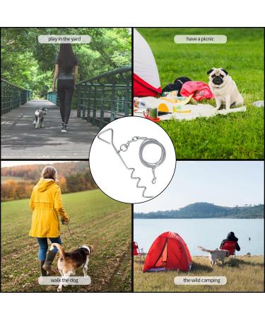 Heavy Duty Dog Stake 40cm With 3m Dog Chains for Outside Steel Spiral Dog Stake for Camping Dog Ground Spike for Outdoor Yard and Camping Puppy Pet and Medium Dogs (Up To 125 Lbs) - Buy Online on GoSupps.com