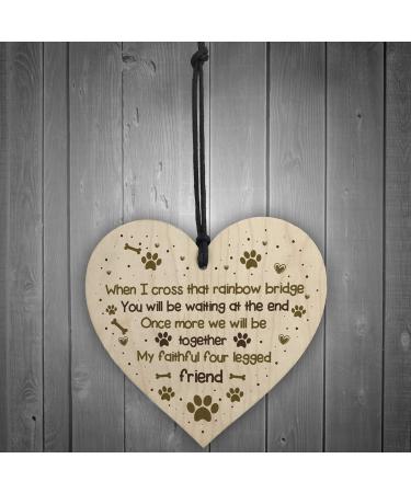 Handmade Wooden Heart Pet Memorial Plaque for Cats & Dogs - Animal Remembrance Sign - Buy Online on GoSupps.com