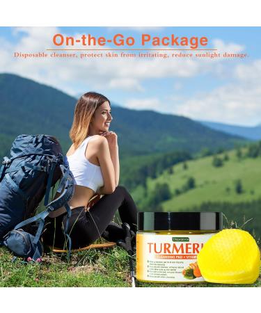 80 Turmeric Cleansing Pads for Face | Vitamin C & B5 Exfoliating Scrub Pads | Maintain Skin's Water & Oil Balance - Buy Online on GoSupps.com