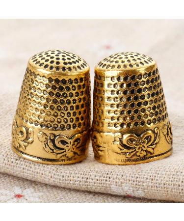 Mtsooning Sewing Thimble  0.9inch Brass Ring Thimbles  Metal Finger Protector  Antique Fingertip Shield Quilting Accessories for Embroidery Needlework Knitting DIY Crafts Tools Gold - Buy Online on GoSupps.com