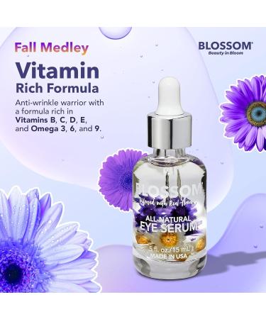 Blossom All Natural Organic Eyel Serum | Cruelty-Free Essential Oils Real Flowers | Made in USA | 0.5 fl. oz. - Fall Medley - Buy Online on GoSupps.com
