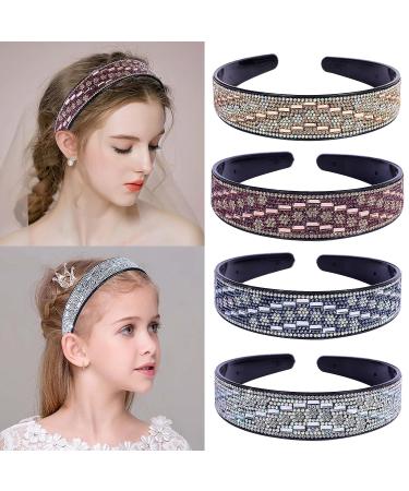 Cutewing 4PCS Rhinestone Headbands for Women - Crystal Bling Hair Accessories - Buy Online on GoSupps.com