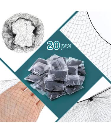 PROUSKY 20 Pcs Hair Nets Hair Bun Holder Hairnets for Bun Hair Nets Invisible Elastic Edge Mesh Ballet Bun Net Holder for Women Girls Dance Nurse Wig Fixing Hair (Black) - Buy Online on GoSupps.com