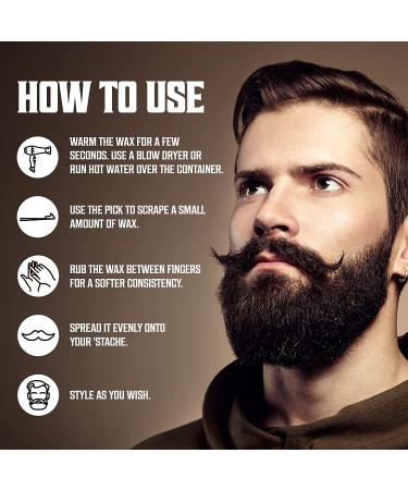 Extreme Hold Mustache Wax 2 Pack for Men - Citrus & Sandalwood Scents - 0.5oz x 2 - Buy Online on GoSupps.com