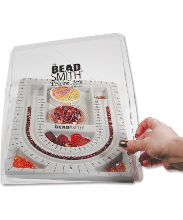 Grey Flocked Bead Board by The Beadsmith | 3 U-Shaped Channels, 6 Compartments | 9.75 x 13.25 inches | Design Board for Jewelry Making - Buy Online on GoSupps.com