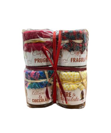 Amarcord La Romagna Jam Set: Plum Strawberry Apricot & Chocolate Pear & Chocolate 43g x 4
