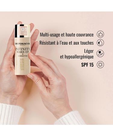 Dermacol Infinity maquillage et correcteur Multi-usages Super couvrance Adapt la photo Hypoallerg nique Waterproof Touch-proof SPF 15 03 - Sand 20 g (Lot de 1) no. 03 - Buy Online on GoSupps.com